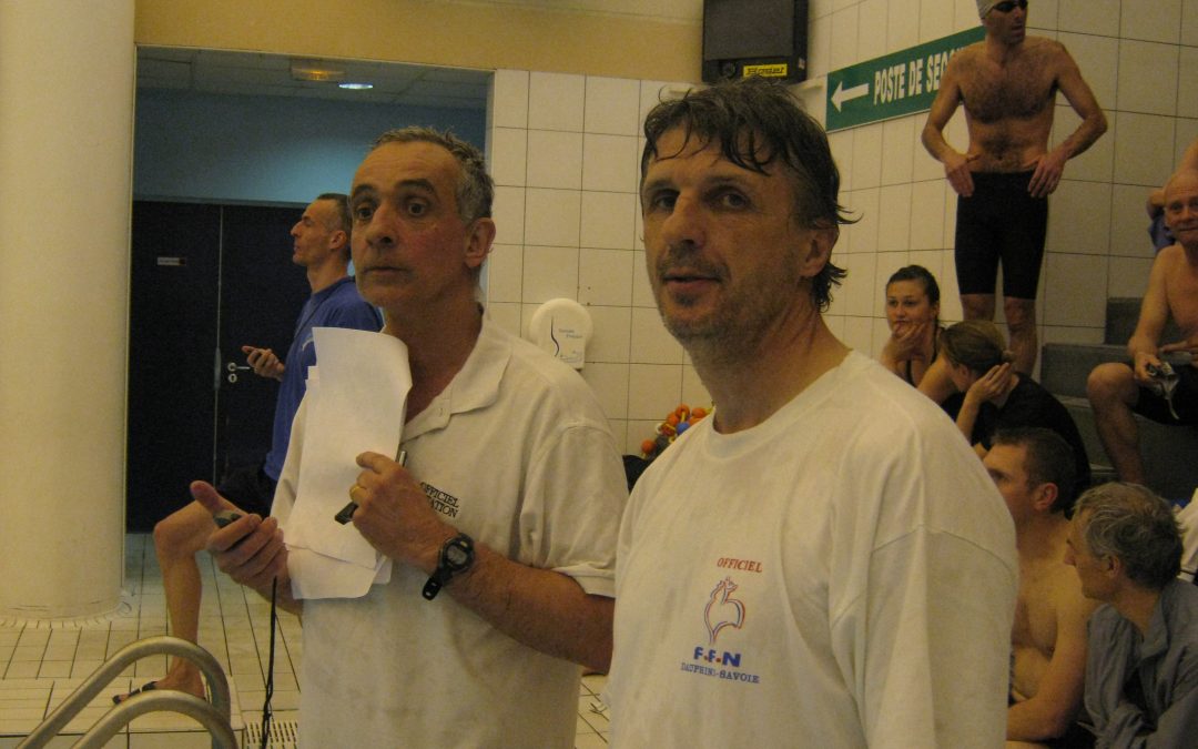 Deuxième meeting maîtres de Pont de Claix: Louis toujours à fond, beaux records personnels en crawl de Sébastien, Michel et Stéphane