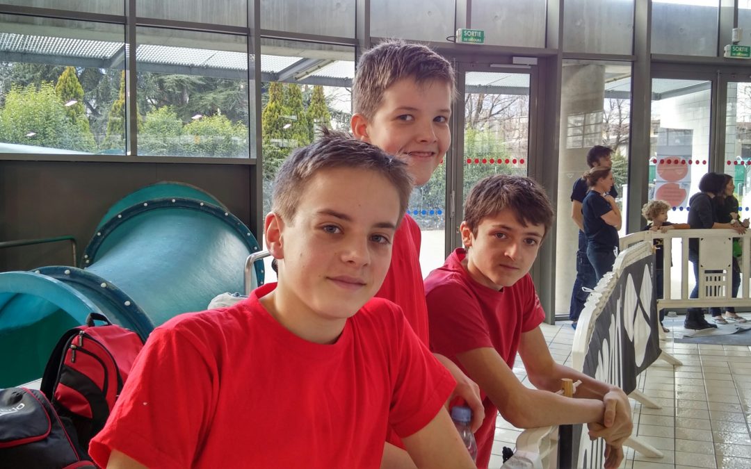 Natathlon 2ème journée 1ère partie le samedi 31 mars à St-Martin le Vinoux : Joanin, Lorenzo et Clément à plus de 700 points, Amandine à 699