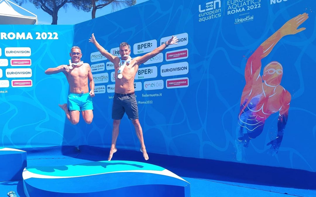 Championnats d’Europe Masters (25 ans et plus) de Natation à Rome : Pierre Jaillet et Cédric Gramusset vice-champions d’Europe