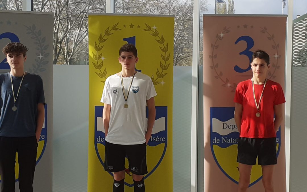 Championnats de l’Isère benjamins et plus à Bourgoin-Jallieu : Florian recordman du 50 libre.